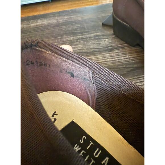 Stuart Weitzman Casual Latex Natural Loafers with Square Buckles Sz. 8 - Picture 2 of 7